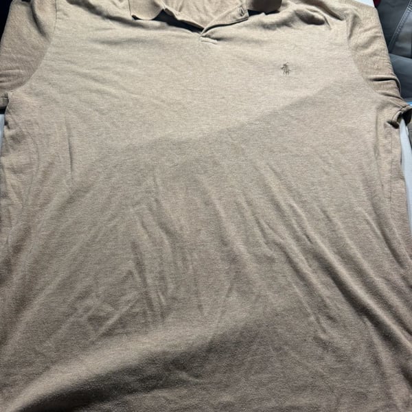 Polo by Ralph Lauren Polo Shirt Size M Tan 100% Cotton Short Sleeve
