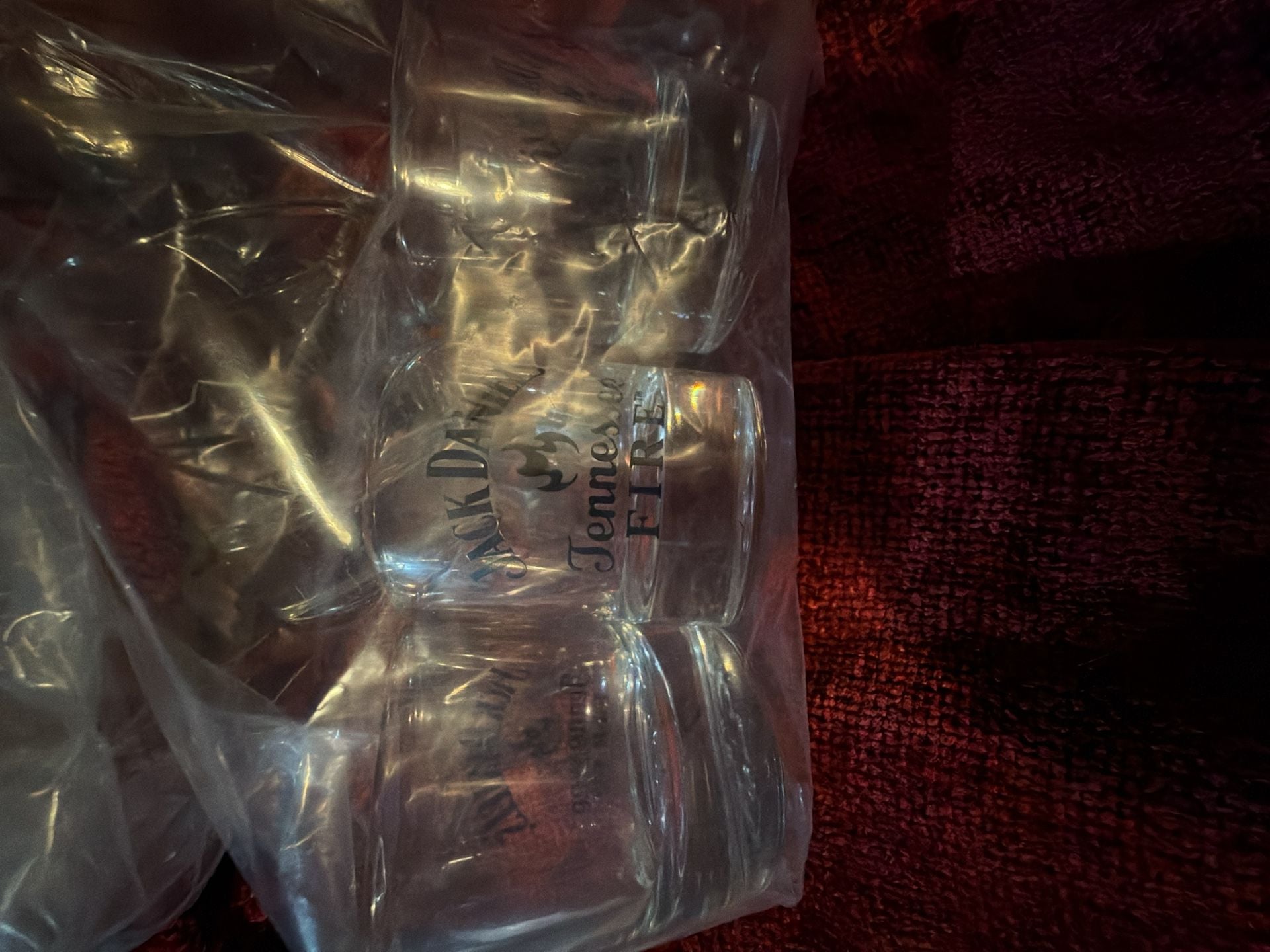 Jack Daniel's Tennessee Fire Shot Glasses Set of 4 Clear Glass 3