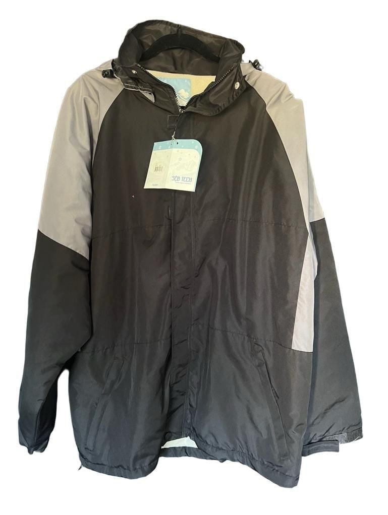Steve & Barry's S&B Tech Hooded Jacket Size L Black Gray Windbreaker 2