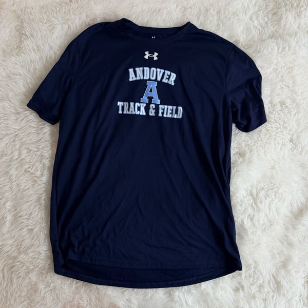 Under Armour Phillips Academy Andover Track & Field T-Shirt Size M Navy Blue