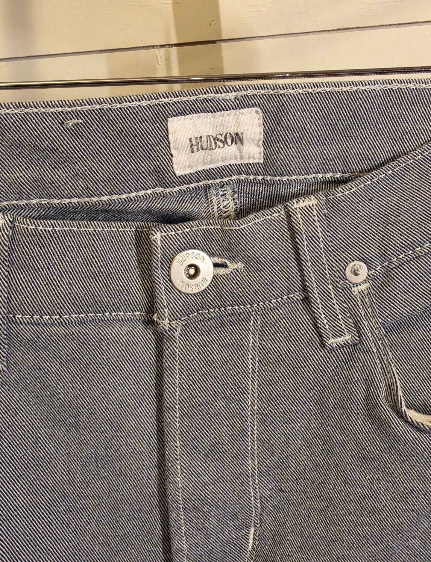 Hudson Jeans Size 30 Blue White Striped Denim Pants 3