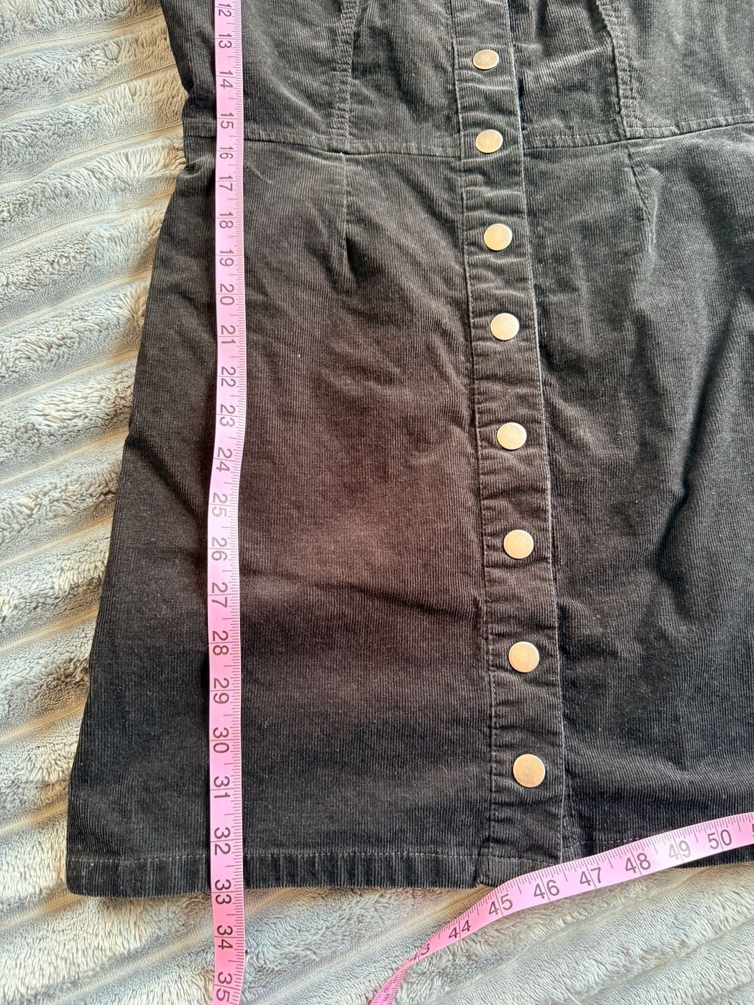 Urban Outfitters Corduroy Mini Dress Size US 12 Black Button Front Grunge Y2K 7