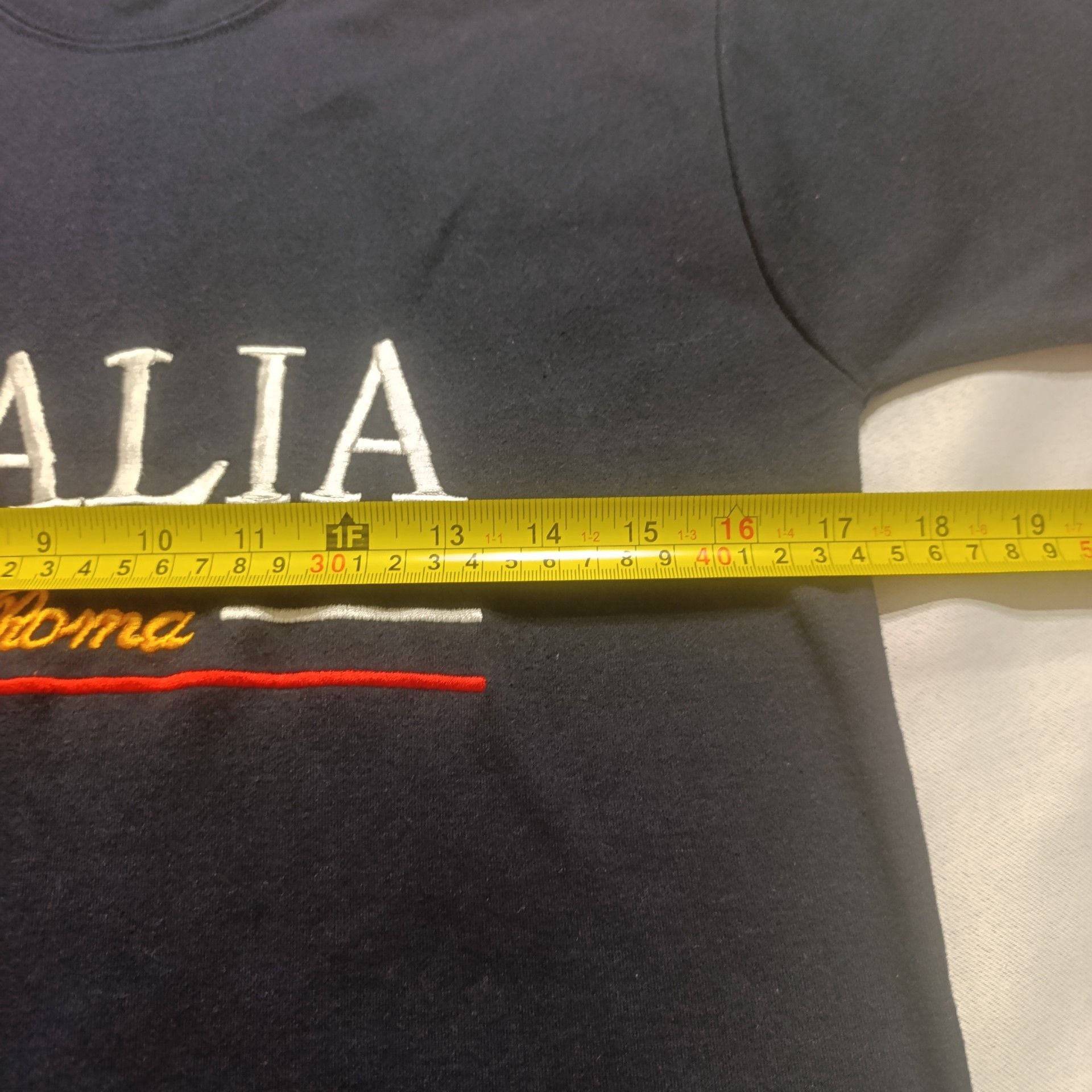 Vintage Italia Roma Embroidered Navy Blue T-Shirt 6