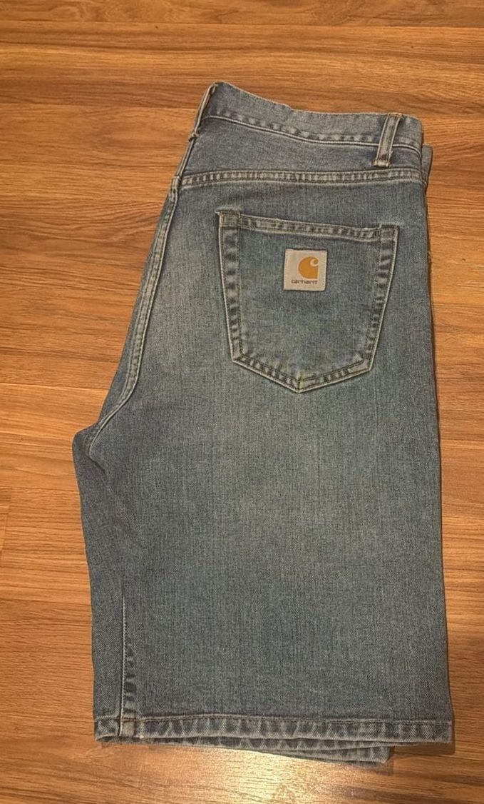 Carhartt WIP Pontiac Short Size 30 Blue Denim Jeans 2
