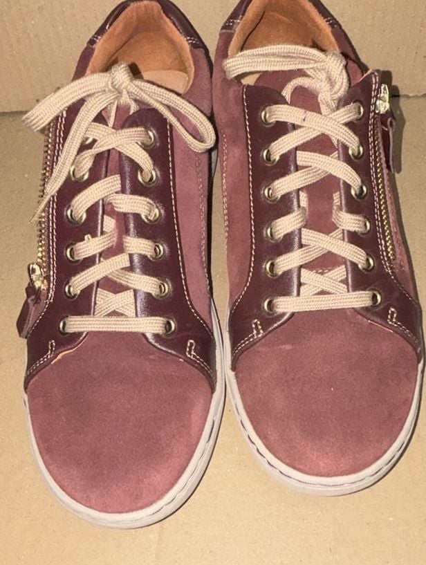 Clarks Nalle Lace Burgundy Suede Sneakers 4