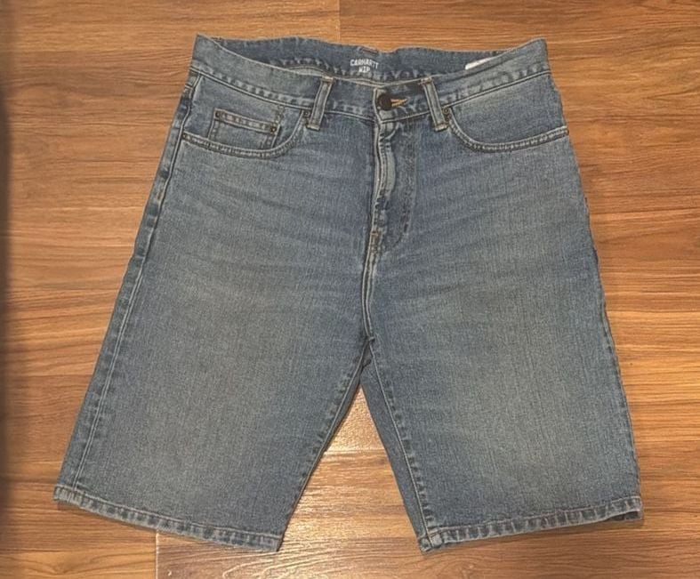 Carhartt WIP Pontiac Short Size 30 Blue Denim Jeans 5