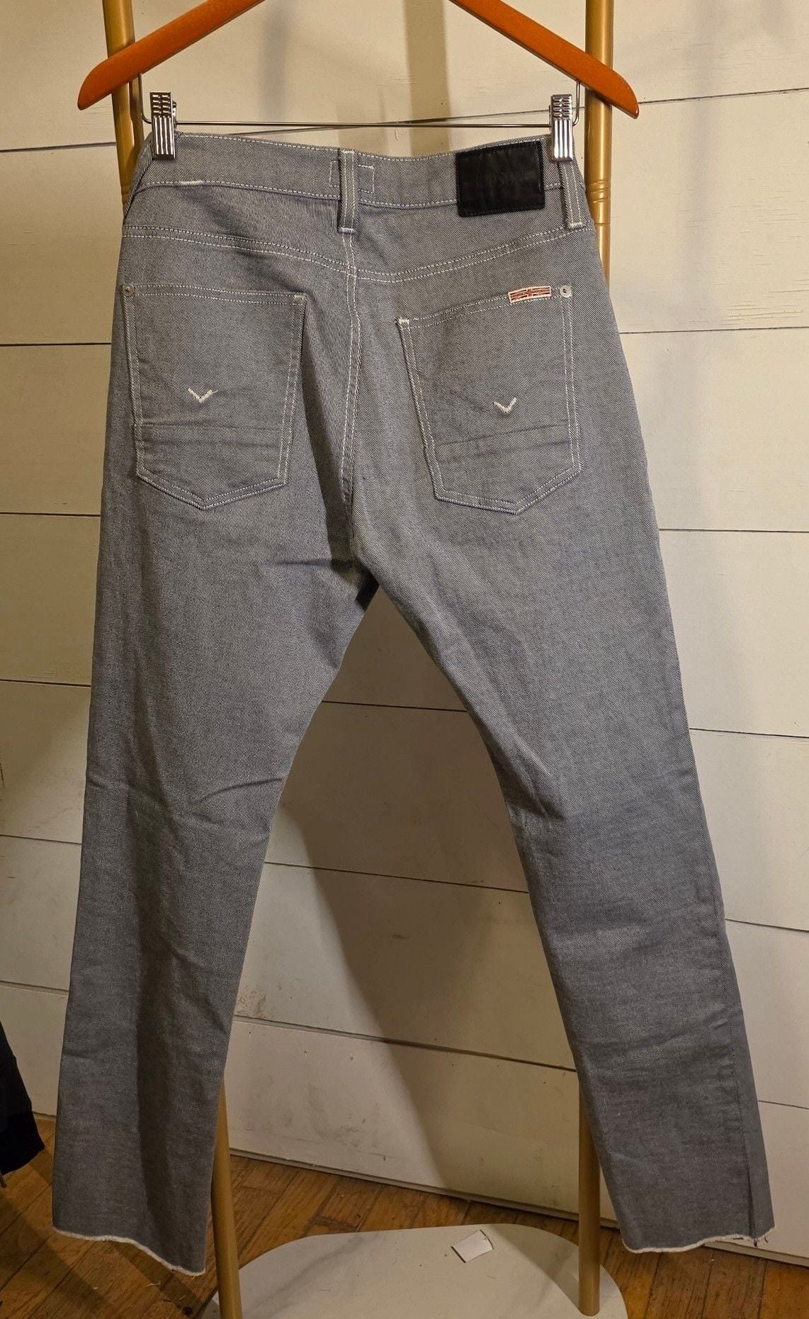 Hudson Jeans Size 30 Blue White Striped Denim Pants 4