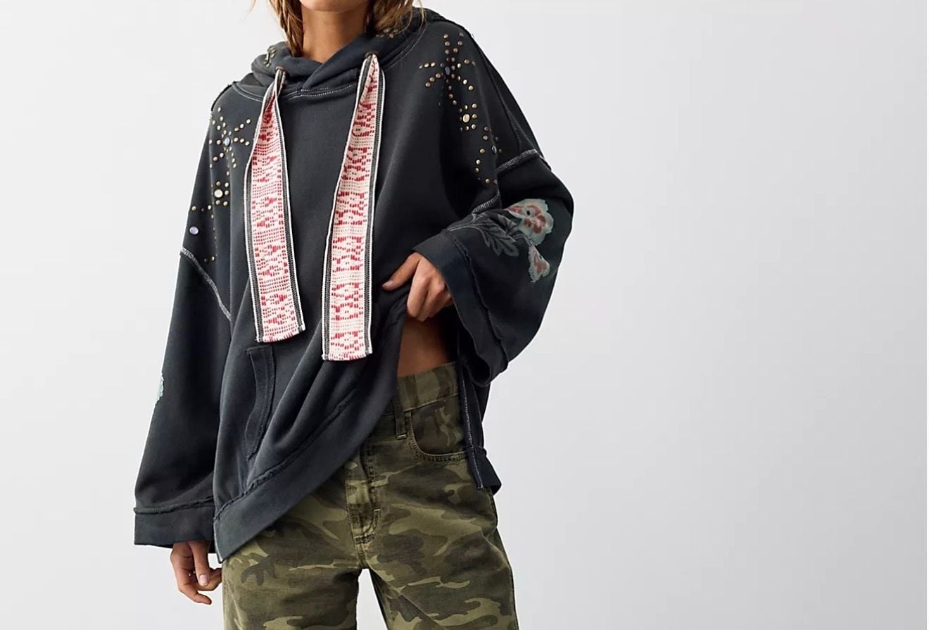 Free People We The Free Bejeweled Hoodie size Small 3