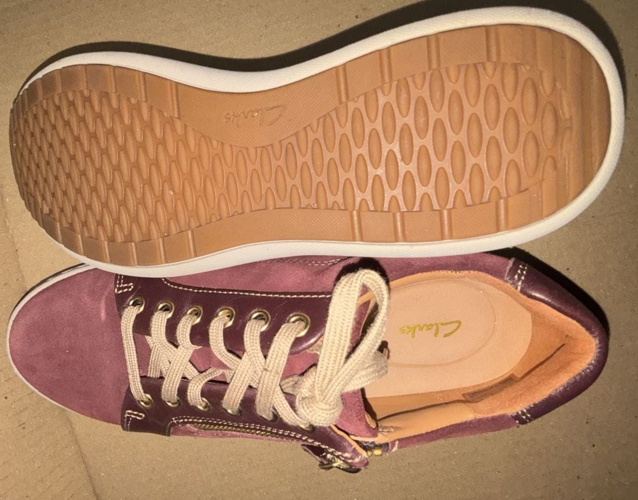Clarks Nalle Lace Burgundy Suede Sneakers 8