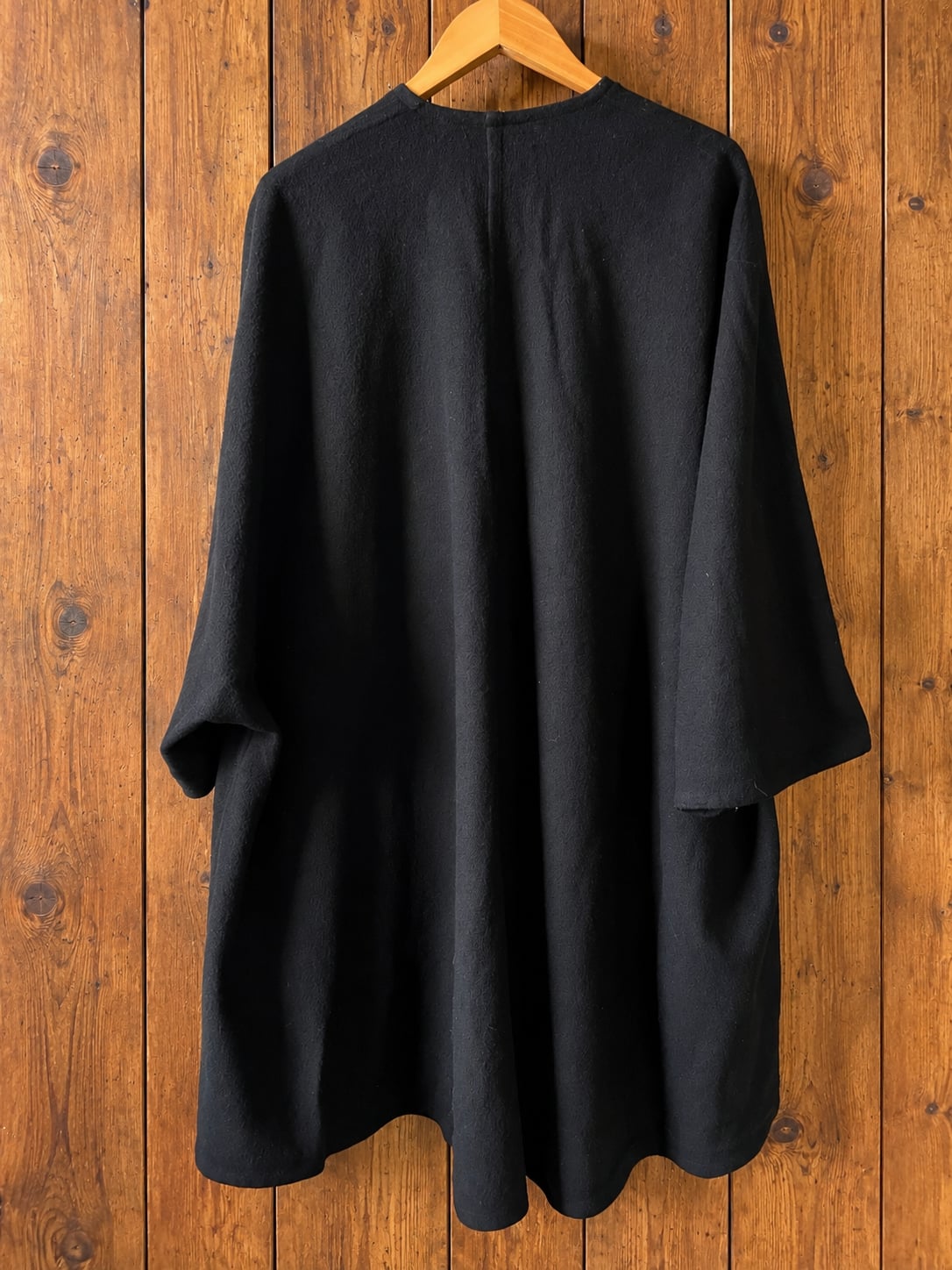 Vintage Jean Louis Scherrer Black Oversized Cocoon Cape Coat Made in France 7