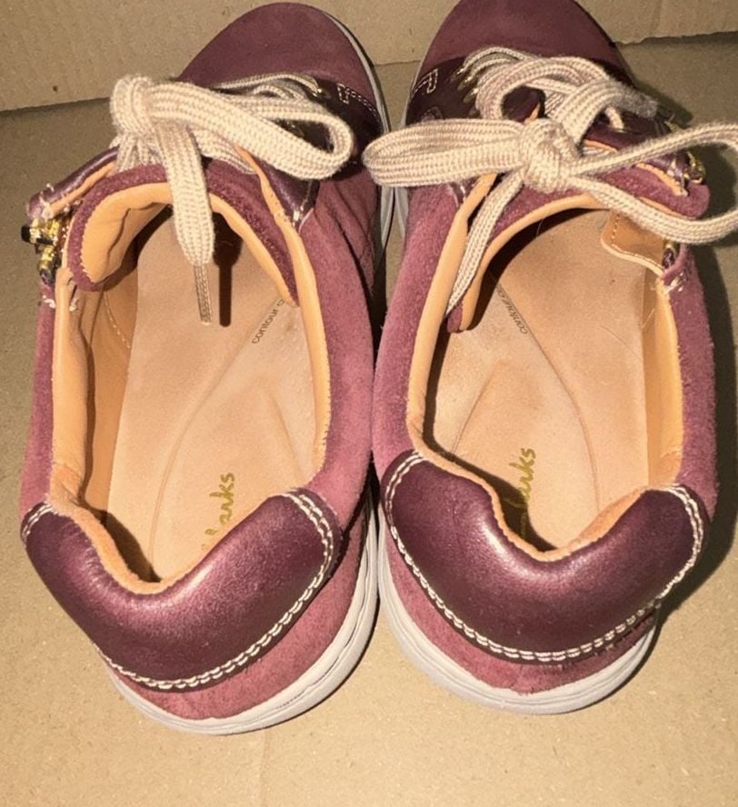 Clarks Nalle Lace Burgundy Suede Sneakers 7