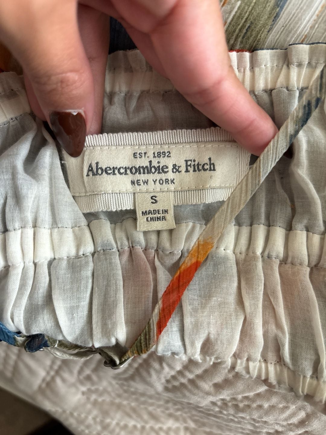 Abercrombie & Fitch Babydoll Cami Top Multicolor Brush Stroke Print Y2K Small. 5