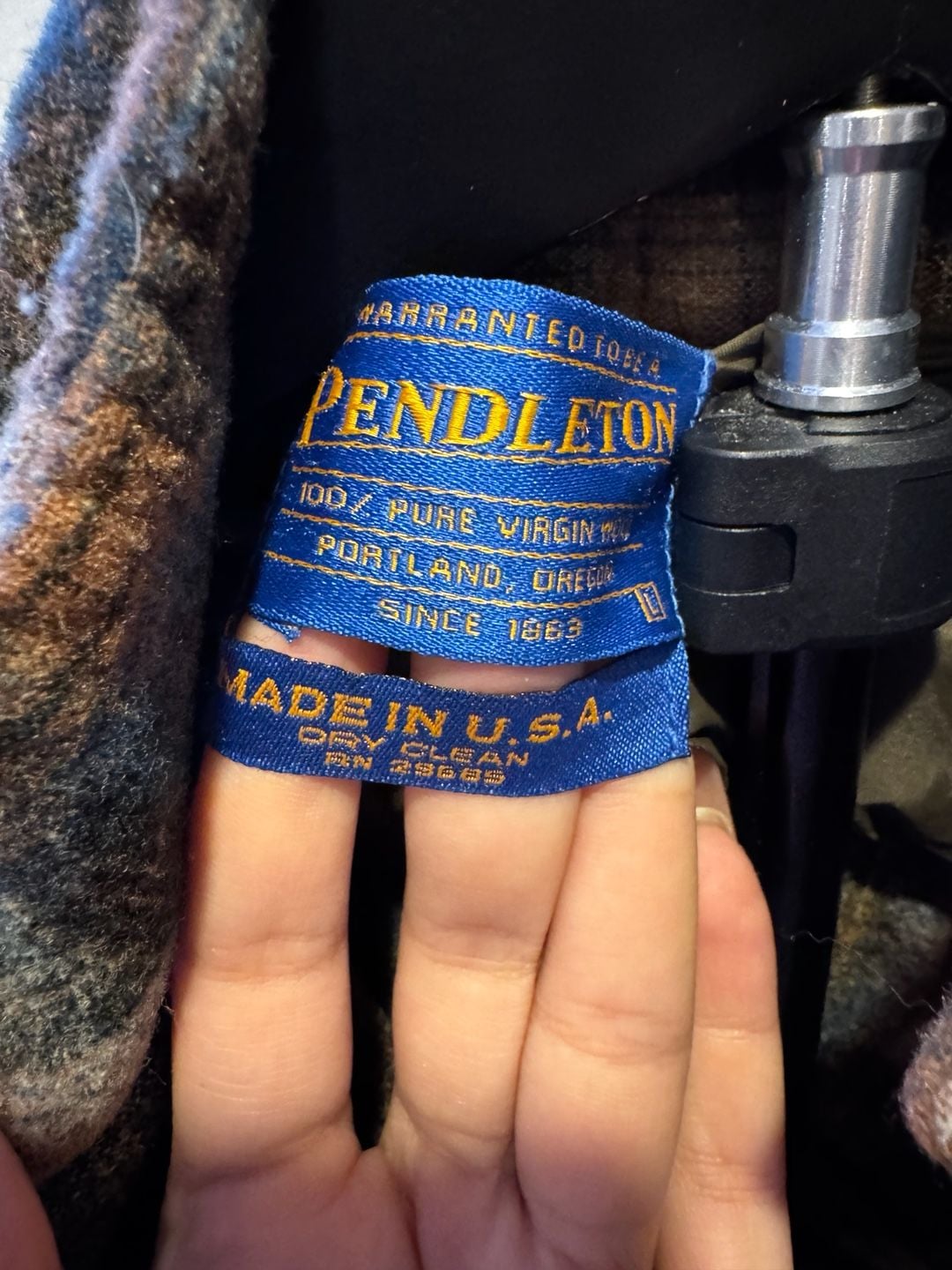 Pendleton Wool Shirt Size L Brown Plaid Vintage Virgin Wool 3