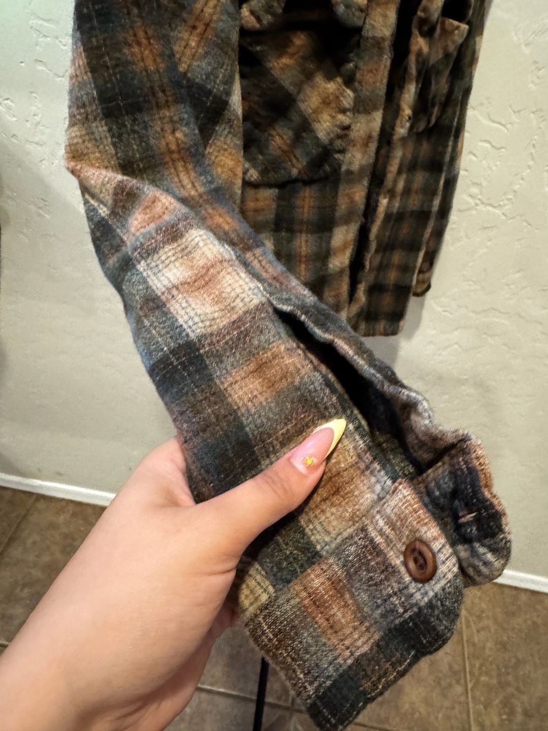 Pendleton Wool Shirt Size L Brown Plaid Vintage Virgin Wool 6