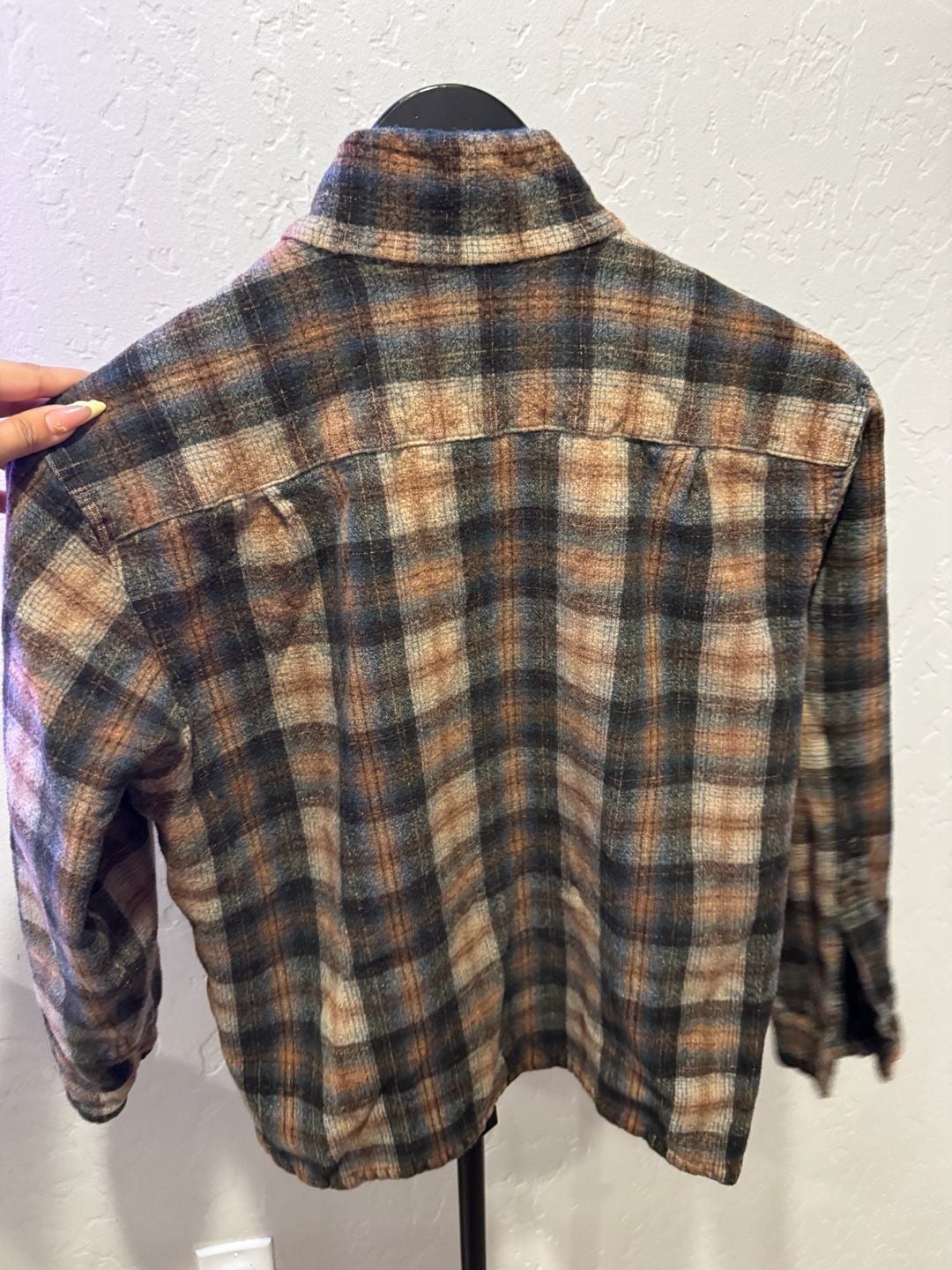 Pendleton Wool Shirt Size L Brown Plaid Vintage Virgin Wool 7