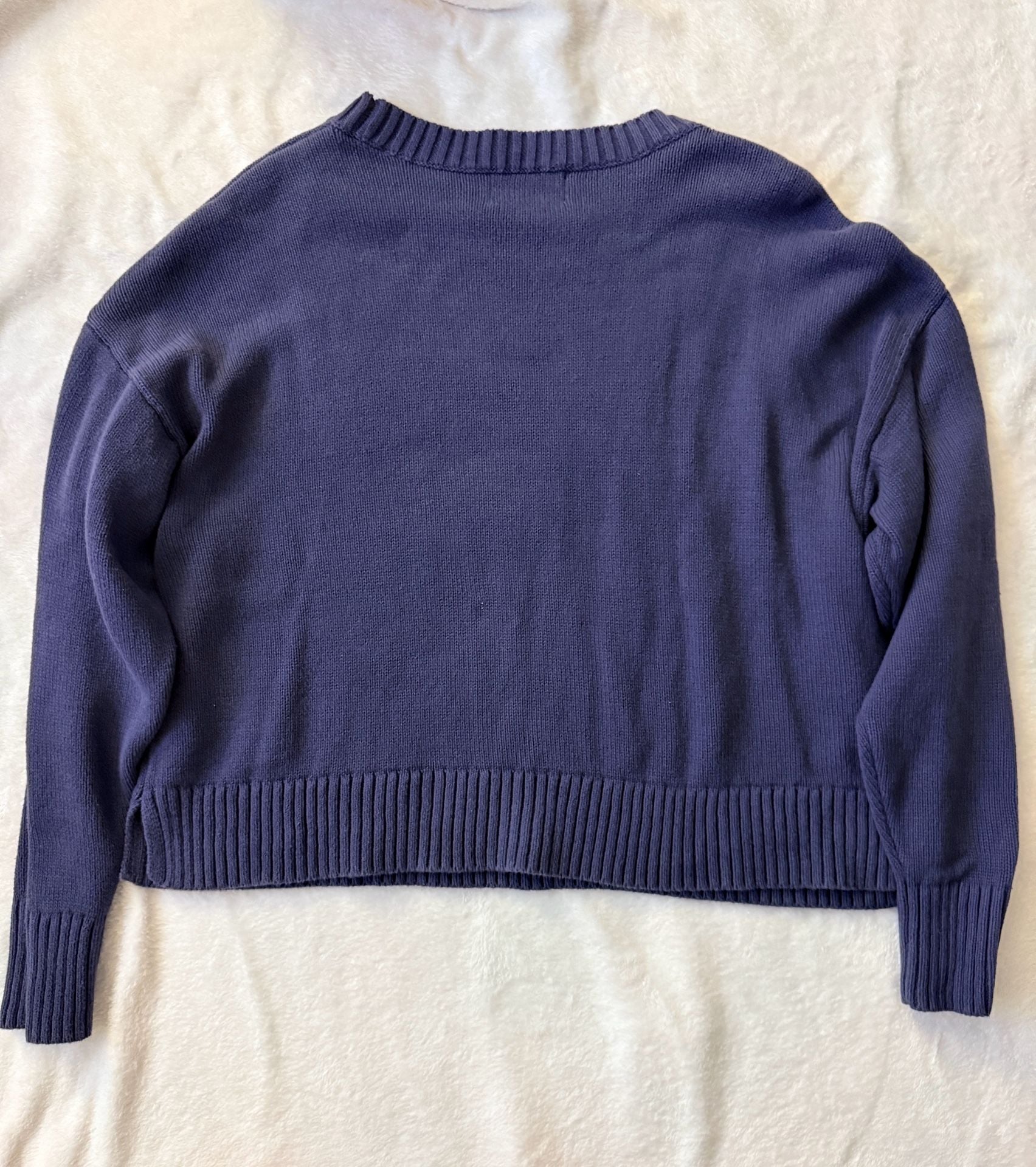 Old Navy American Flag Sweater Size M Blue Knit Pullover USA 6
