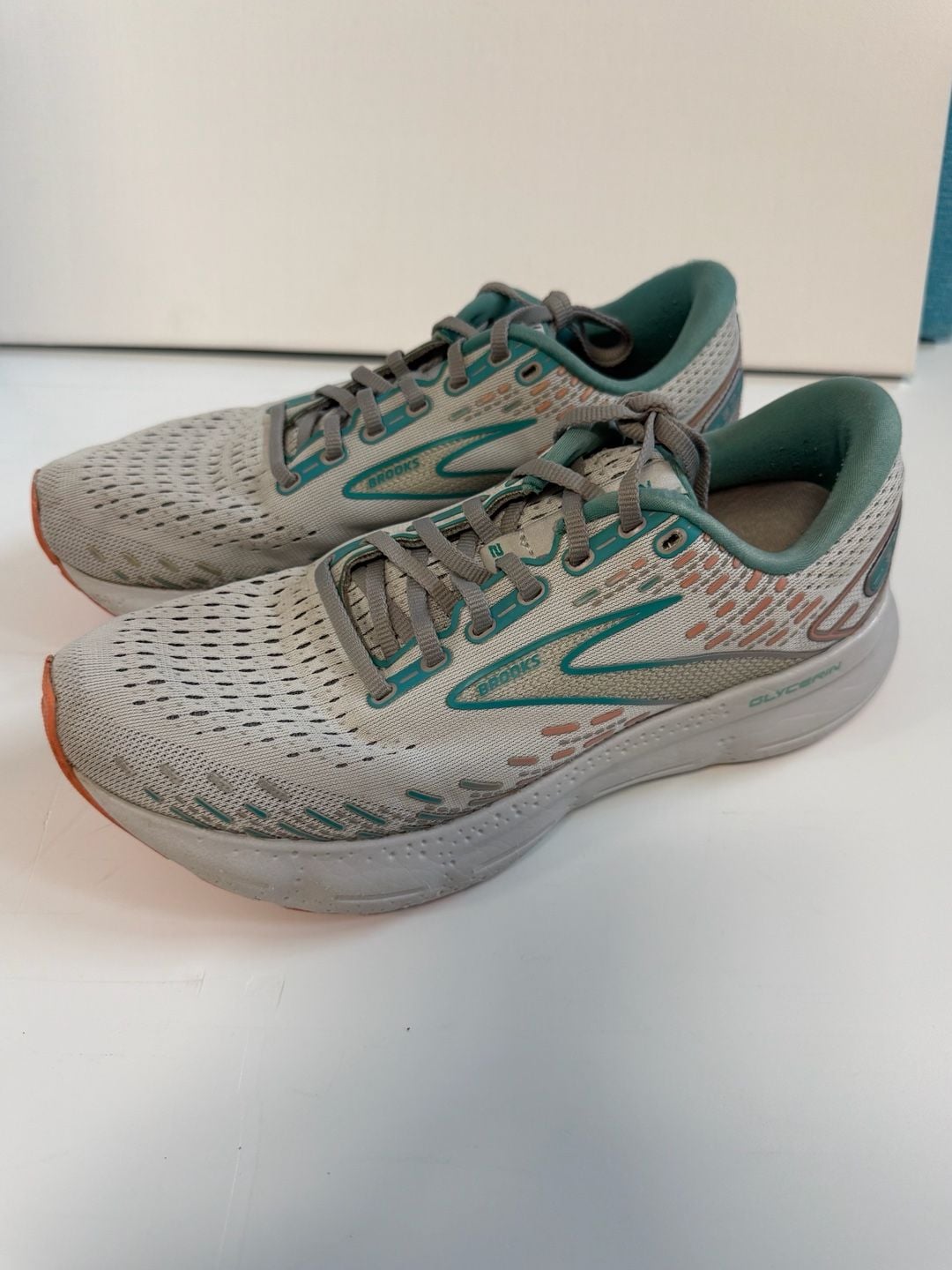 Brooks Glycerin 20 Running Shoes Grey Teal Coral 2