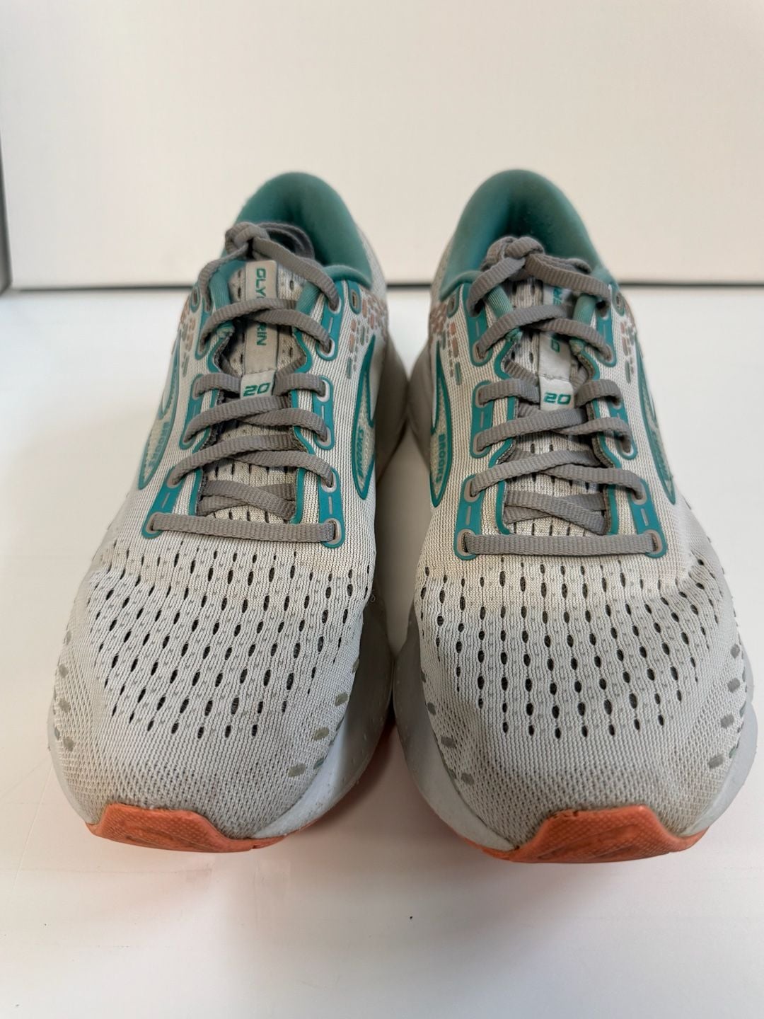 Brooks Glycerin 20 Running Shoes Grey Teal Coral 3