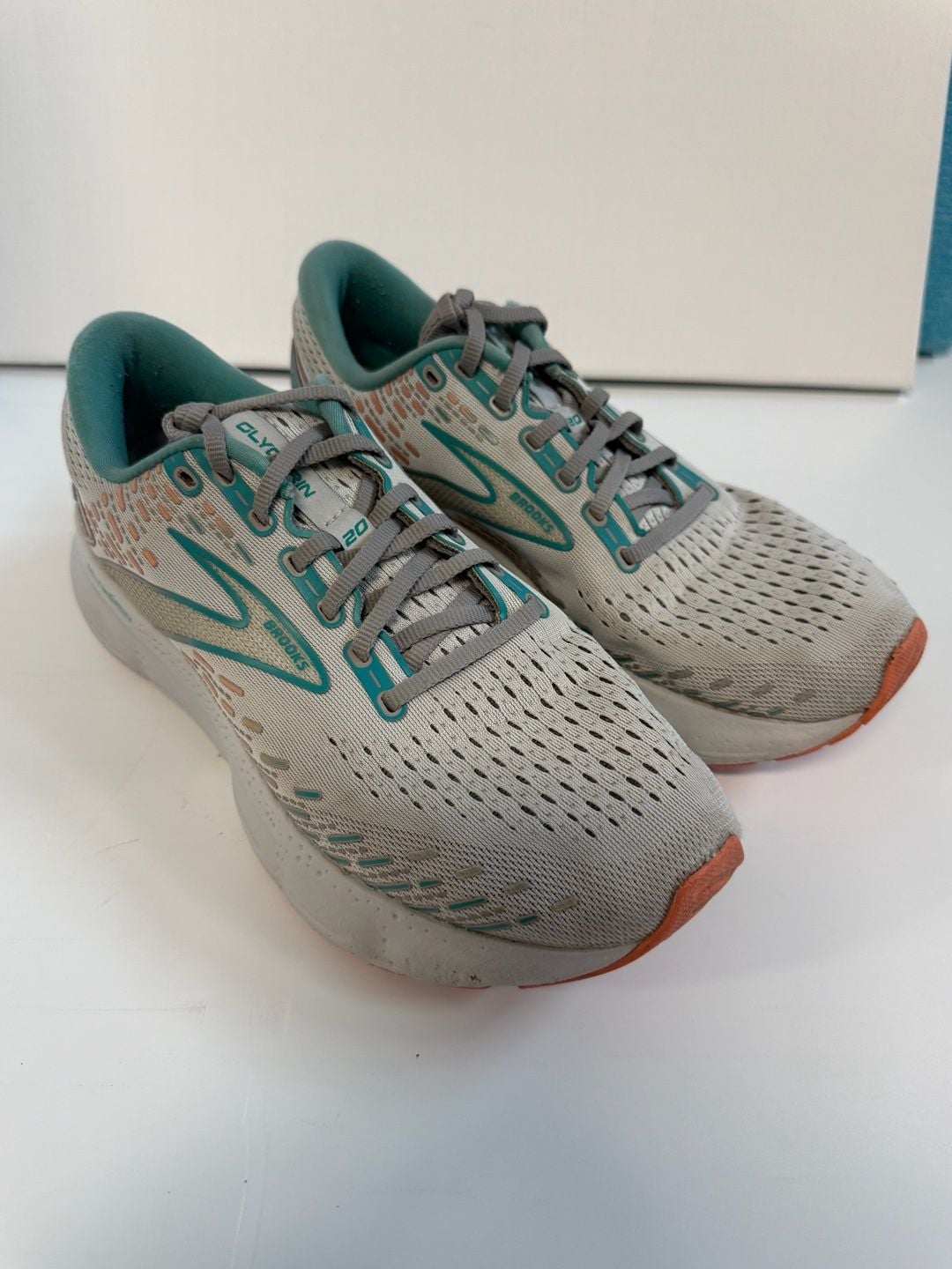 Brooks Glycerin 20 Running Shoes Grey Teal Coral 4
