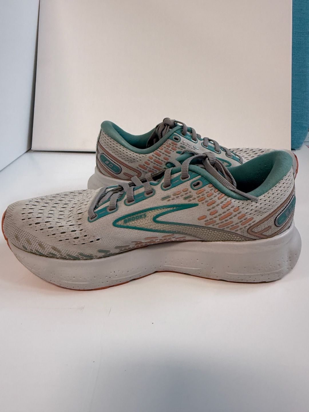 Brooks Glycerin 20 Running Shoes Grey Teal Coral 7