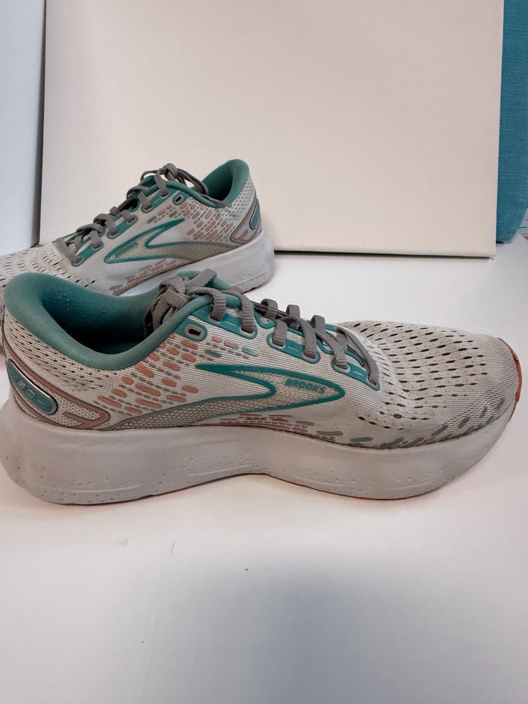Brooks Glycerin 20 Running Shoes Grey Teal Coral 8