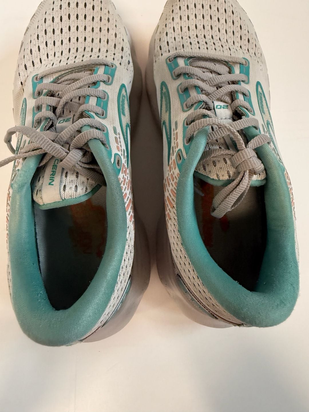 Brooks Glycerin 20 Running Shoes Grey Teal Coral 9