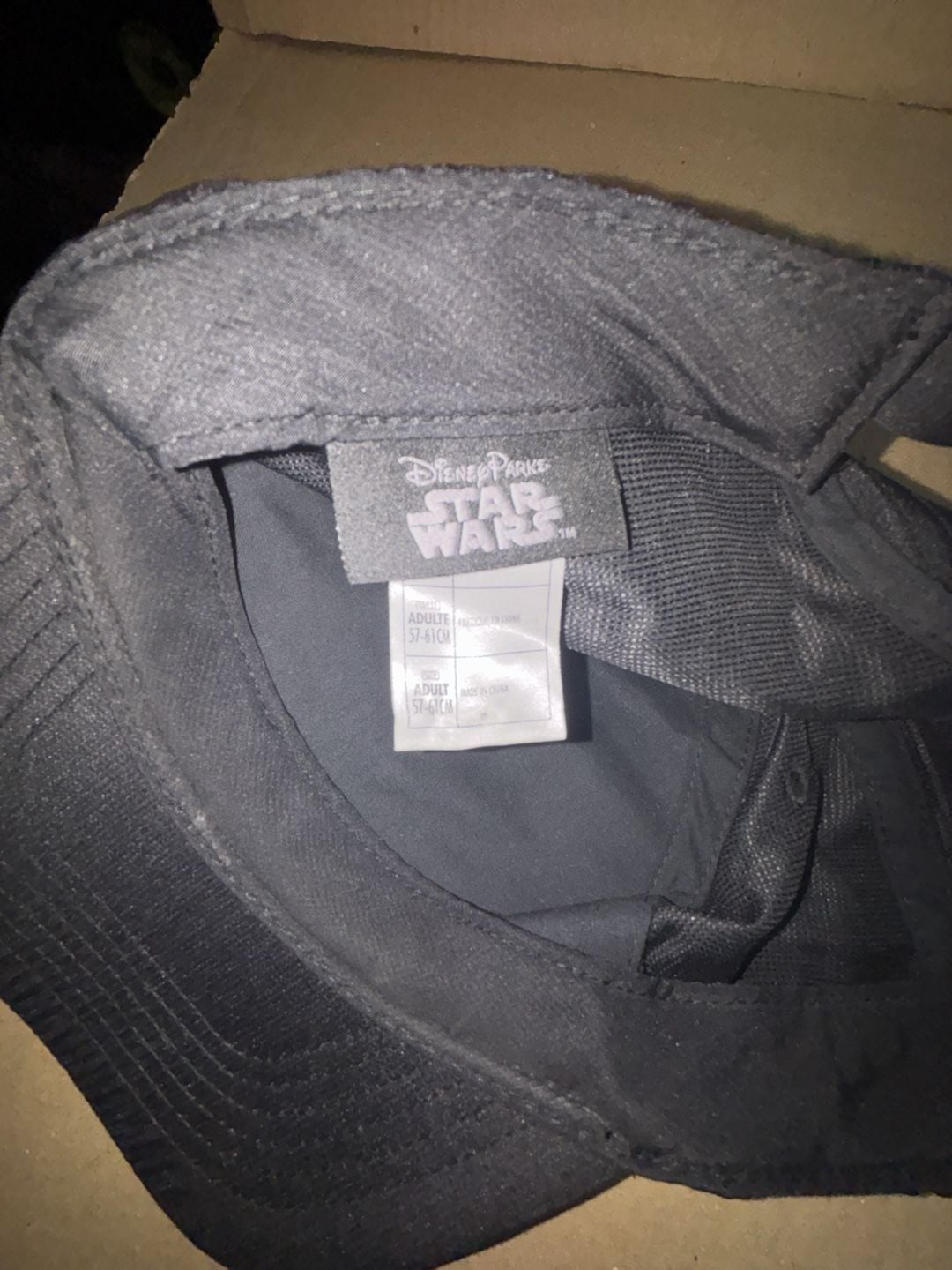 Disney Parks Star Wars Hat Size 57-61cm Black Metallic Logo Baseball Cap 5
