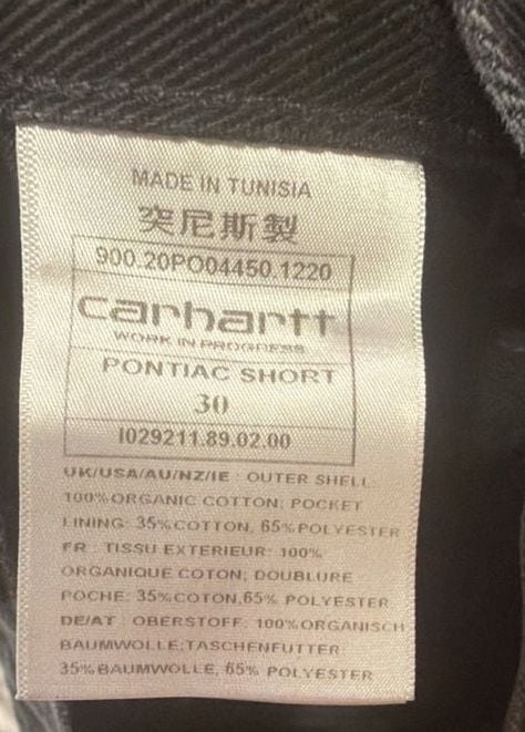 Carhartt WIP Pontiac Short Size 30 Black Denim 7