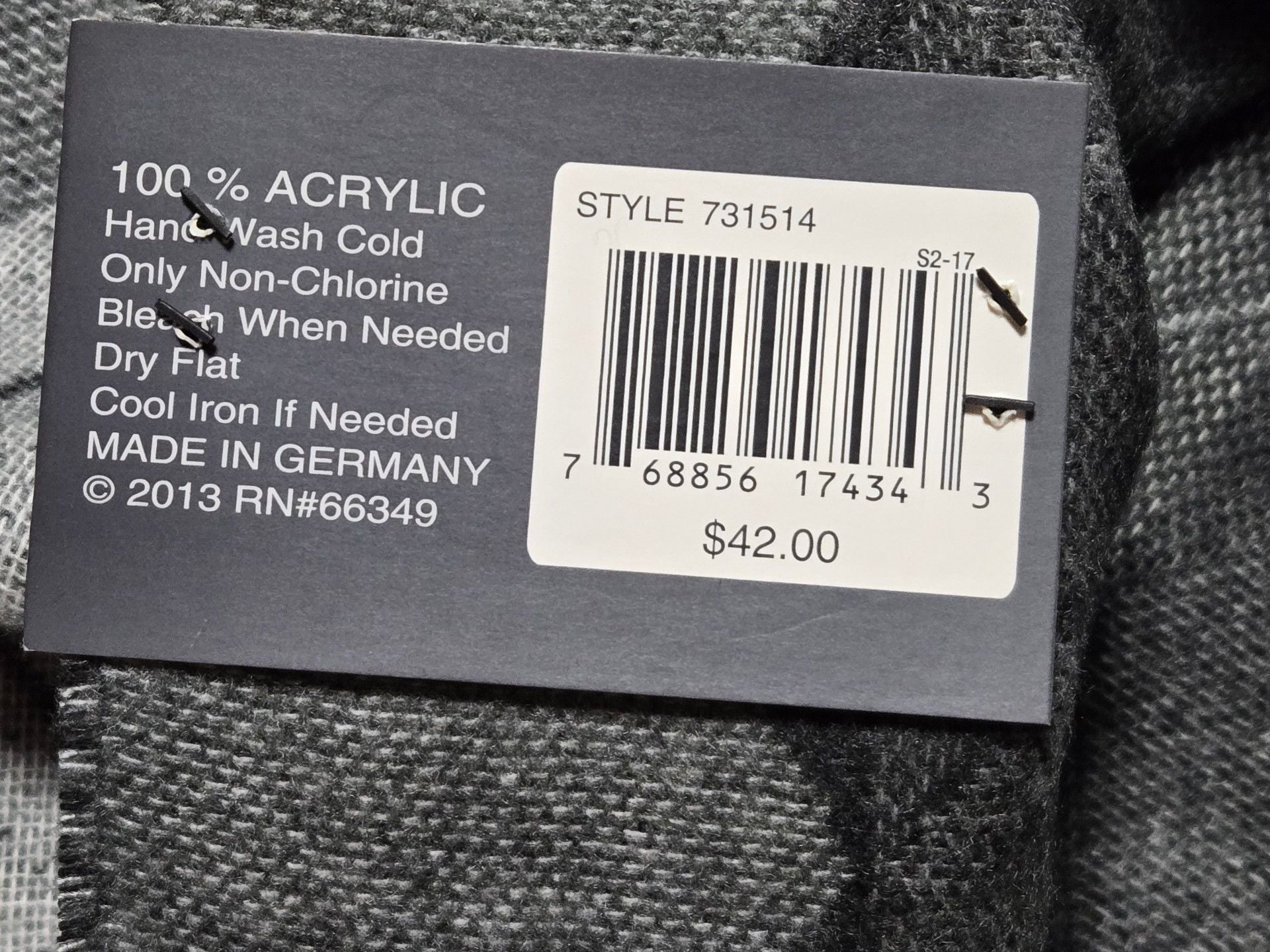 John Bartlett Statements Argyle Scarf Black Gray Fringe 3