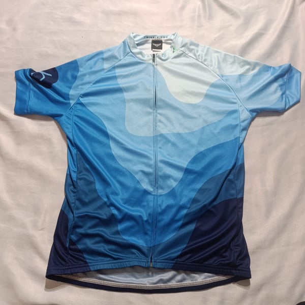 Twin Six Club Cycling Jersey Men's XL Blue Airies Micro Plus Full Zip Made USA