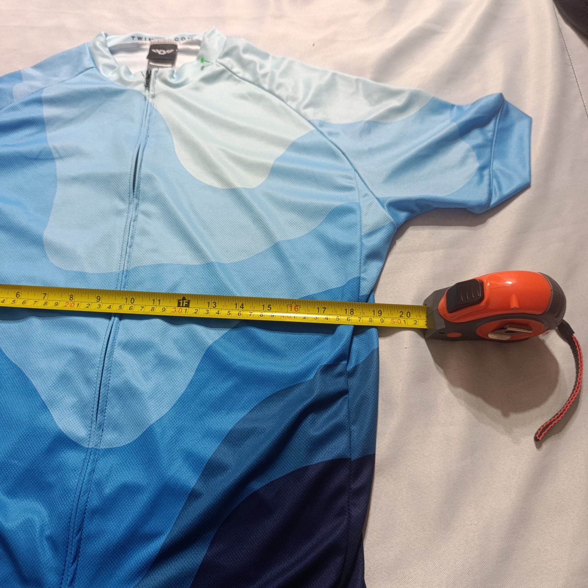 Twin Six Club Cycling Jersey Men's XL Blue Airies Micro Plus Full Zip Made USA 6