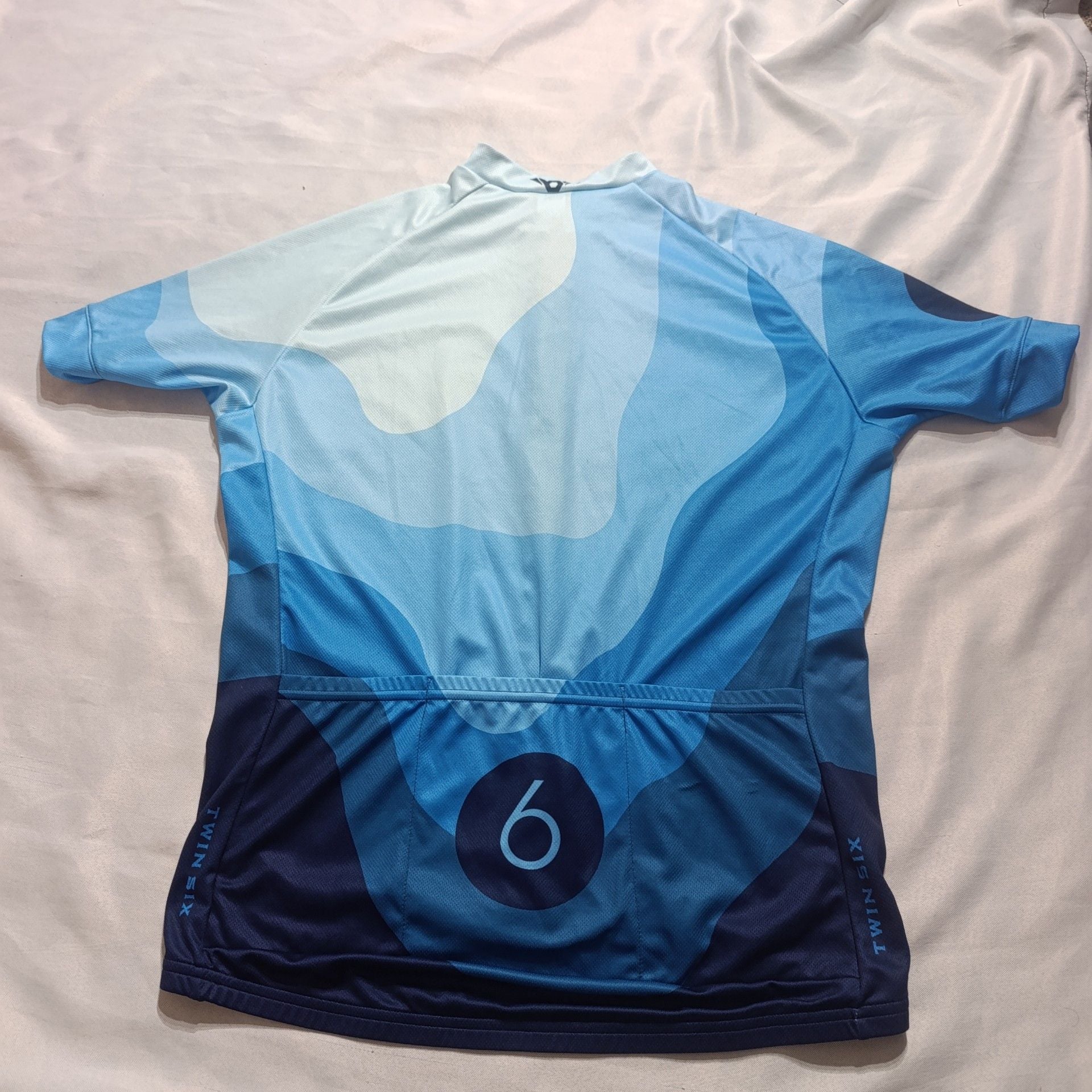 Twin Six Club Cycling Jersey Men's XL Blue Airies Micro Plus Full Zip Made USA 8