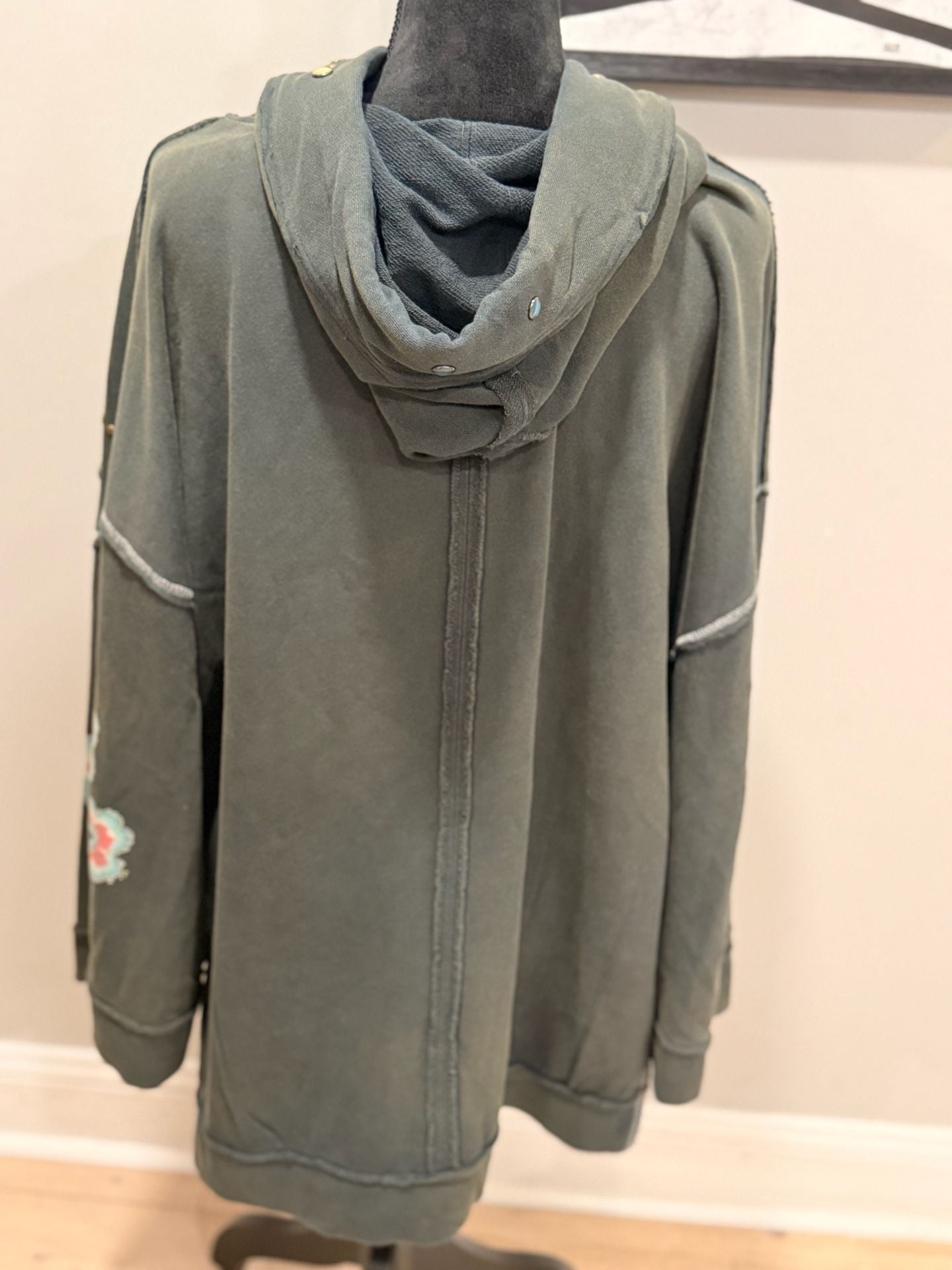 Free People We The Free Bejeweled Pullover Hoodie size Large 7