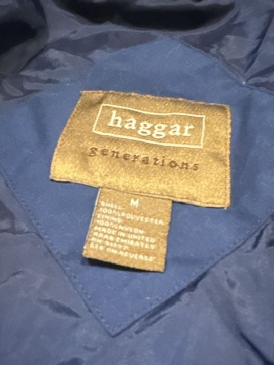Haggar Generations Full Zip Jacket Size M Blue Windbreaker 4