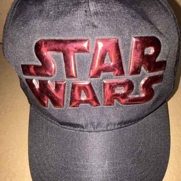 Disney Parks Star Wars Hat Size 57-61cm Black Metallic Logo Baseball Cap