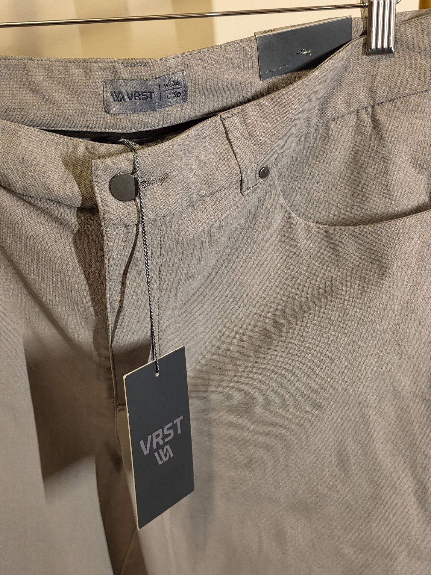 VRST Athletic Fit 5 Pocket Pants Size 36x30 Gray 3
