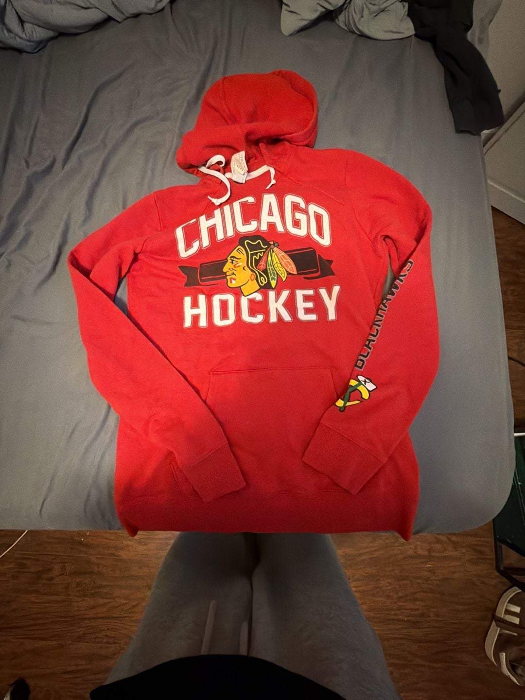 Reebok Chicago Blackhawks Hockey Youth Hoodie Size 16 Red 2