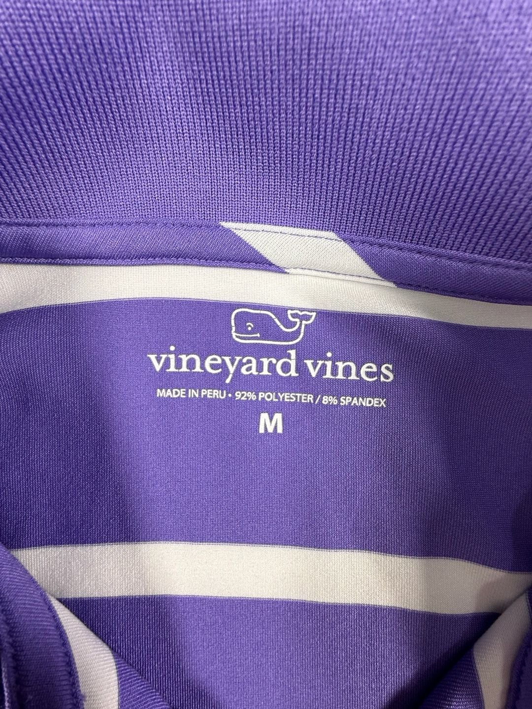 Vineyard Vines Striped Polo Shirt Size M Purple Pink Blue Golf 4