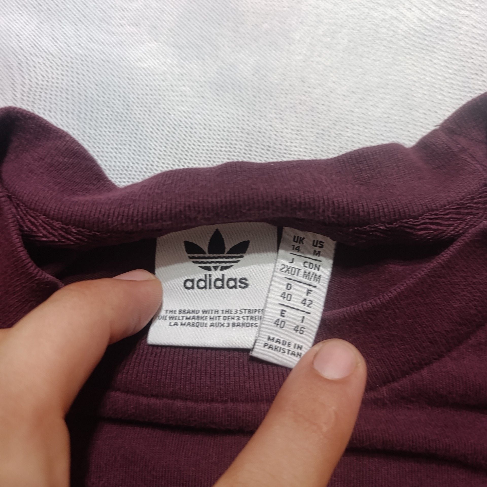 Adidas Originals Trefoil Logo T-Shirt Size M Burgundy 3