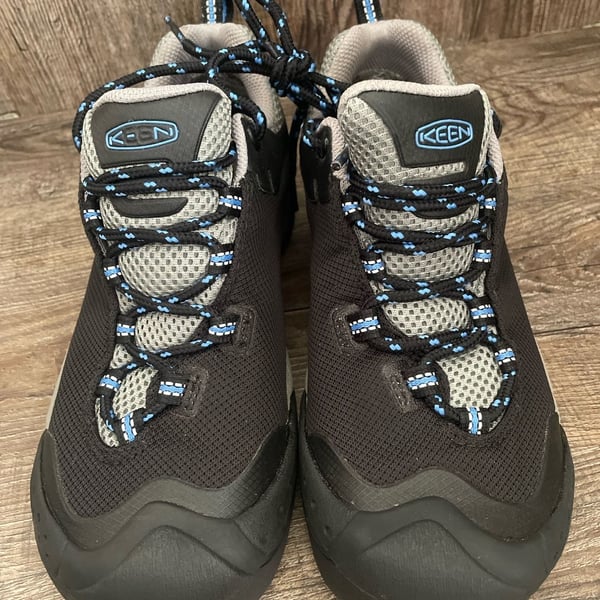 Keen Obsidian WP Size 6.5 Black Blue Waterproof Hiking Shoes
