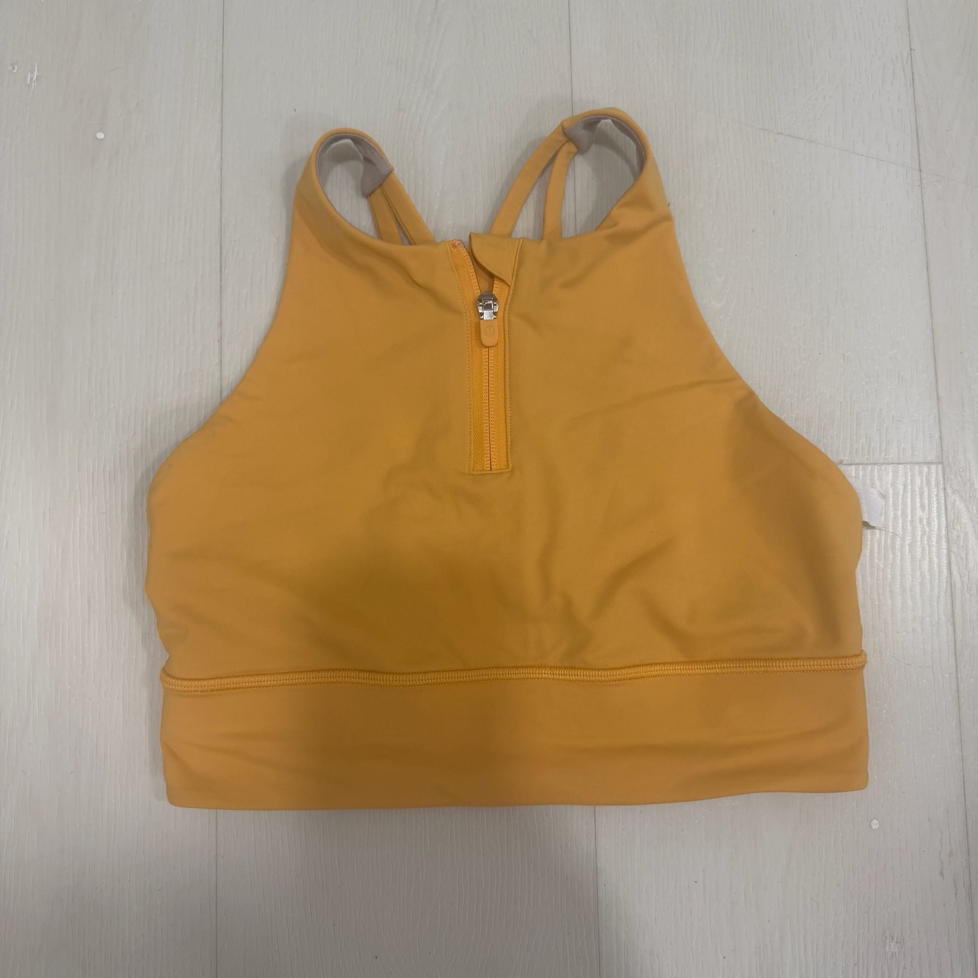 Lululemon Energy High Neck Longline Zip Bra Size 8 Orange Mango Dream 2