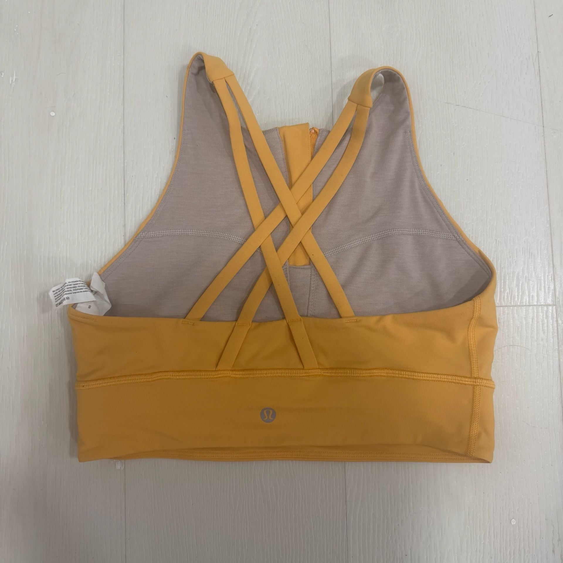 Lululemon Energy High Neck Longline Zip Bra Size 8 Orange Mango Dream 3