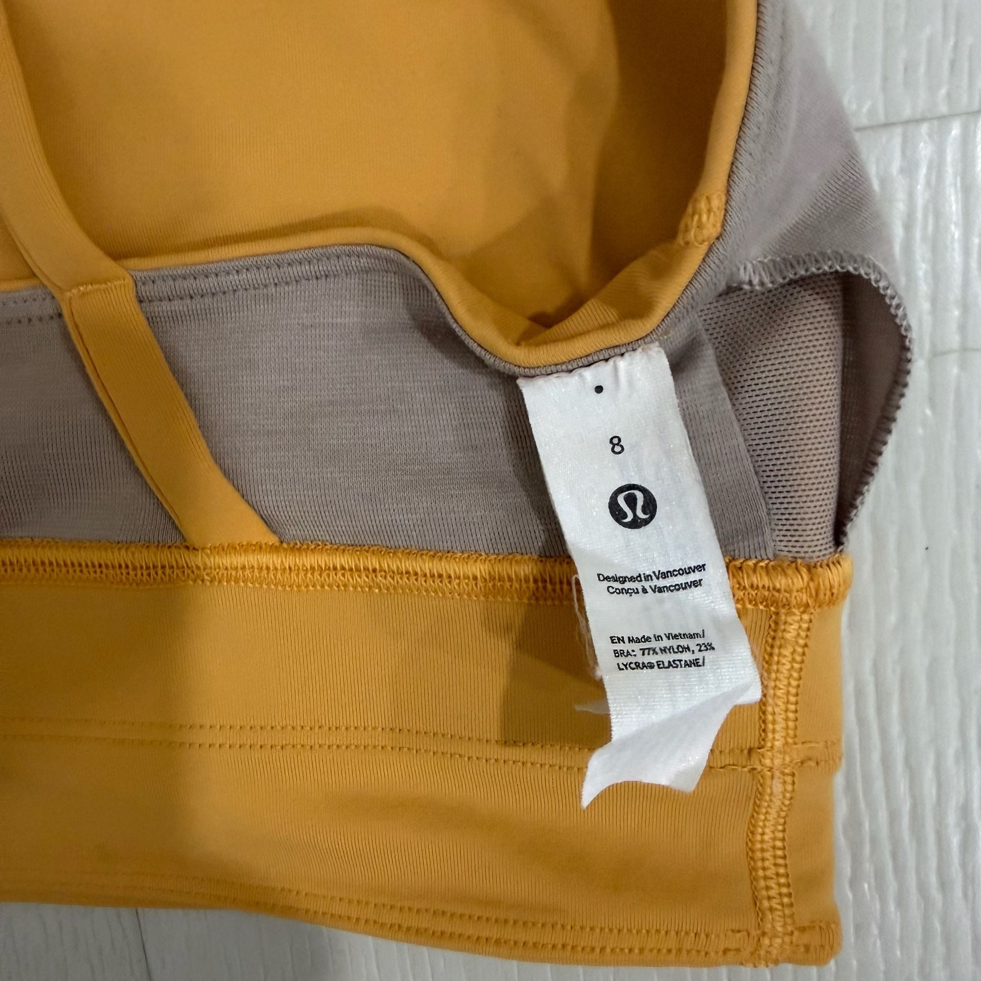 Lululemon Energy High Neck Longline Zip Bra Size 8 Orange Mango Dream 5