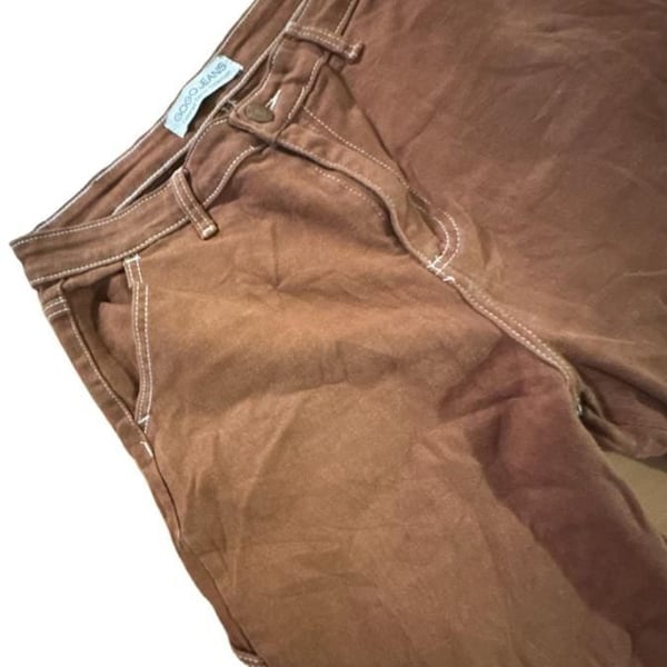 GoGo Women’s Carpenter Jeans Brown Y2K Denim Vintage Inspired Statement 30x28