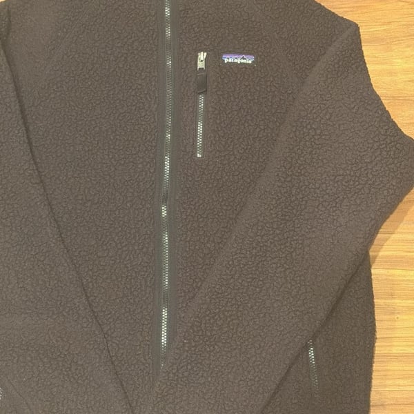 Patagonia Retro Pile Jacket Size L Black Fleece Full Zip