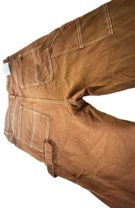 GoGo Women’s Carpenter Jeans Brown Y2K Denim Vintage Inspired Statement 30x28 5