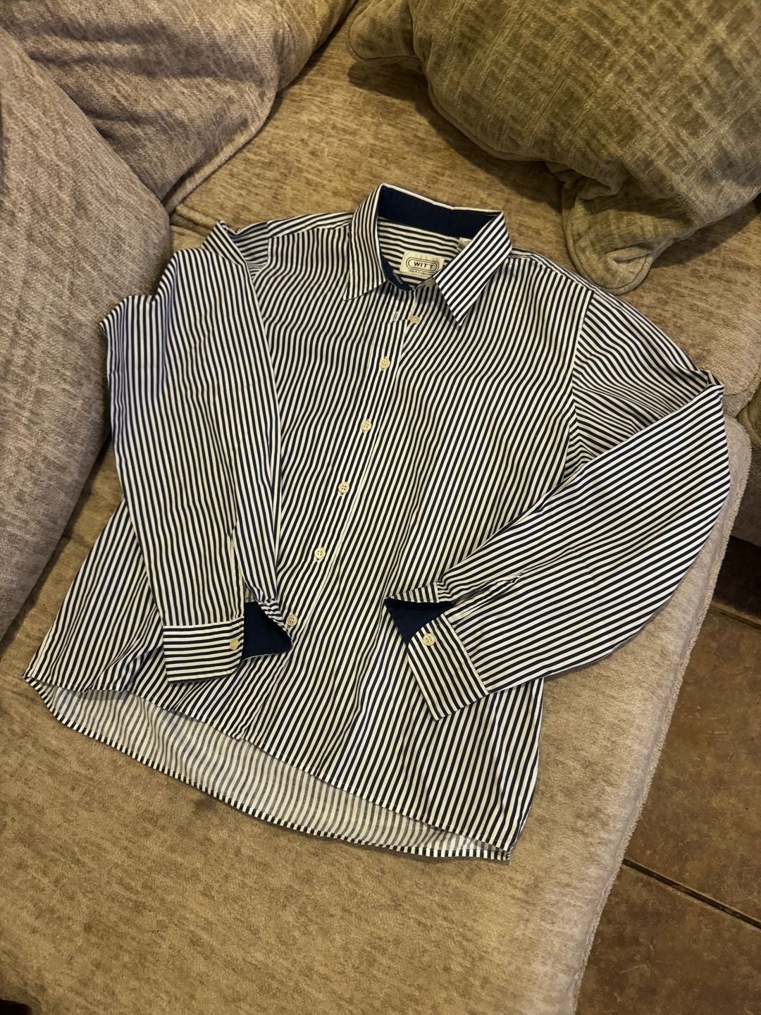 Witt Shirt Collection Striped Button Down Shirt Size 12 2