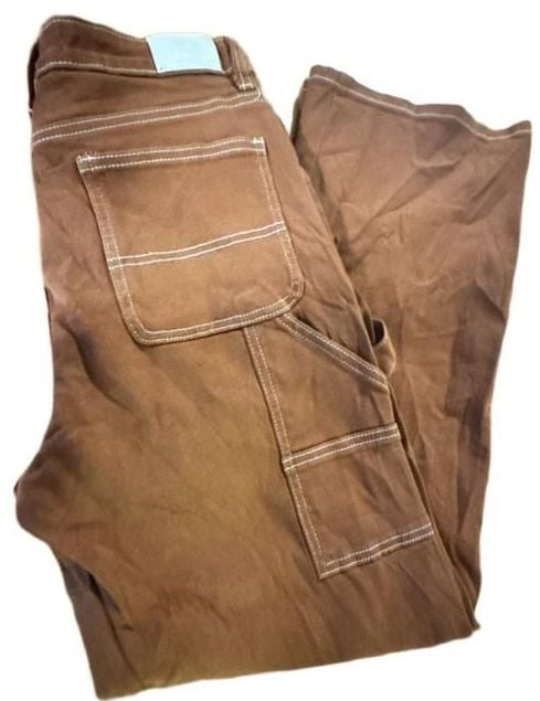 GoGo Women’s Carpenter Jeans Brown Y2K Denim Vintage Inspired Statement 30x28 7