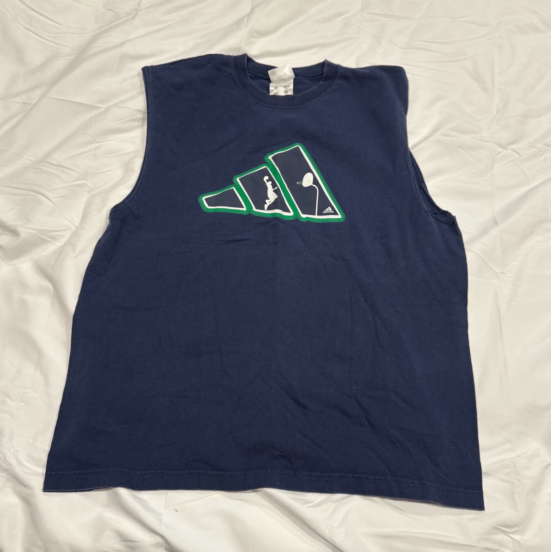 Vintage 90’s Adidas Basketball Sleeveless Tank Top Size L Rare 2