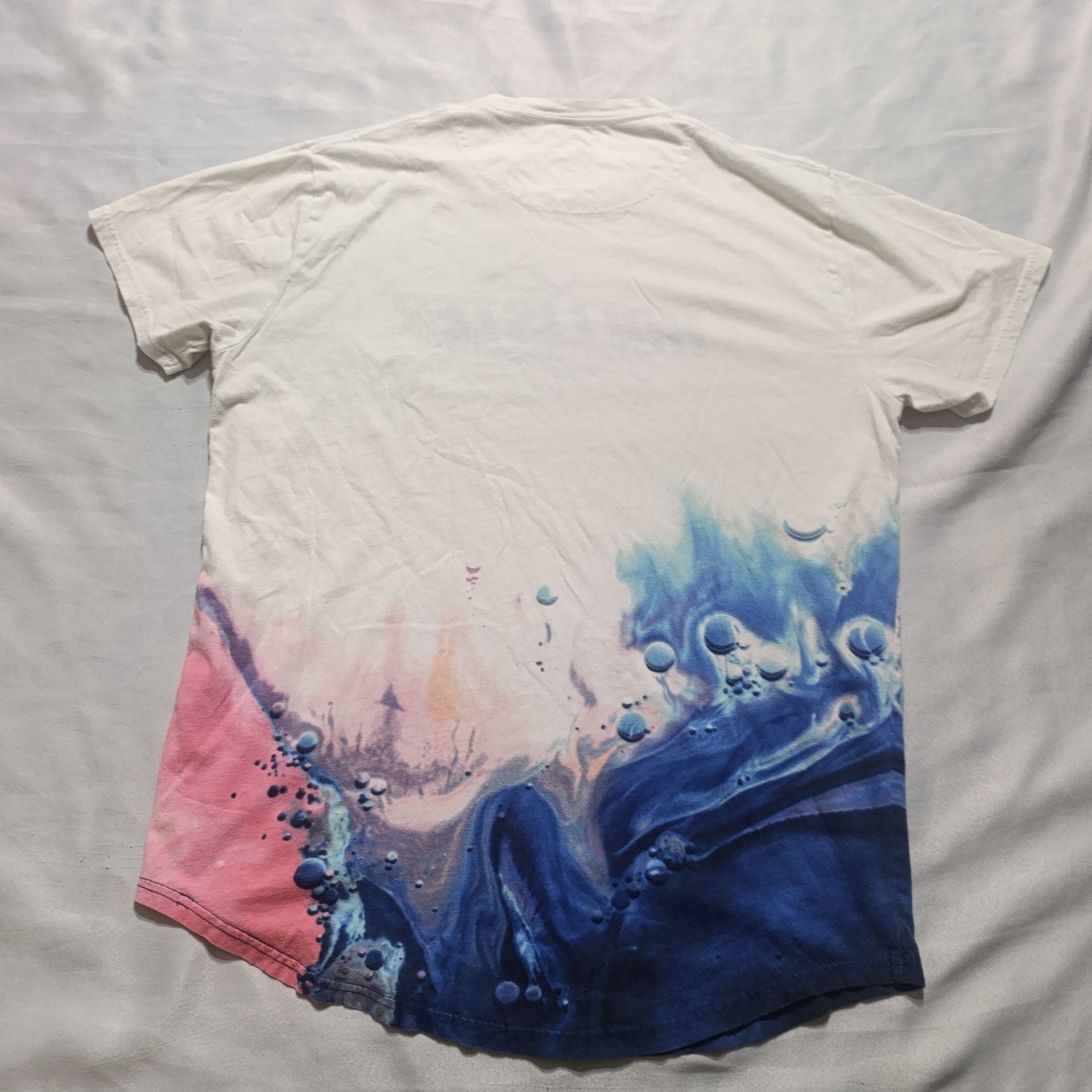 Hollister Los Angeles Graphic Tee Size L White Blue Ombre 7
